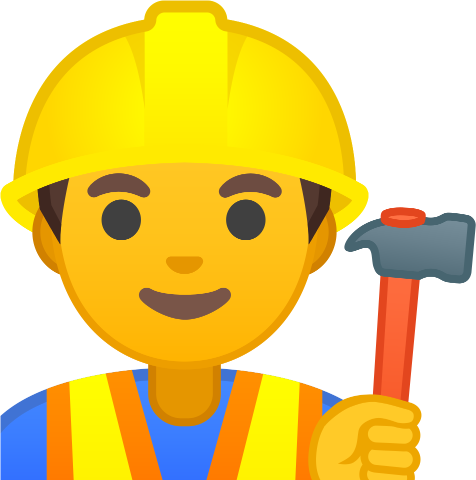 Download Svg Download Png - Construction Worker Emoji (1024x1024), Png Download