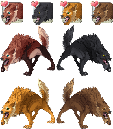 Recolored Wolves To Match The Wolf Pelts - Flight Rising Fake Icon (396x461), Png Download