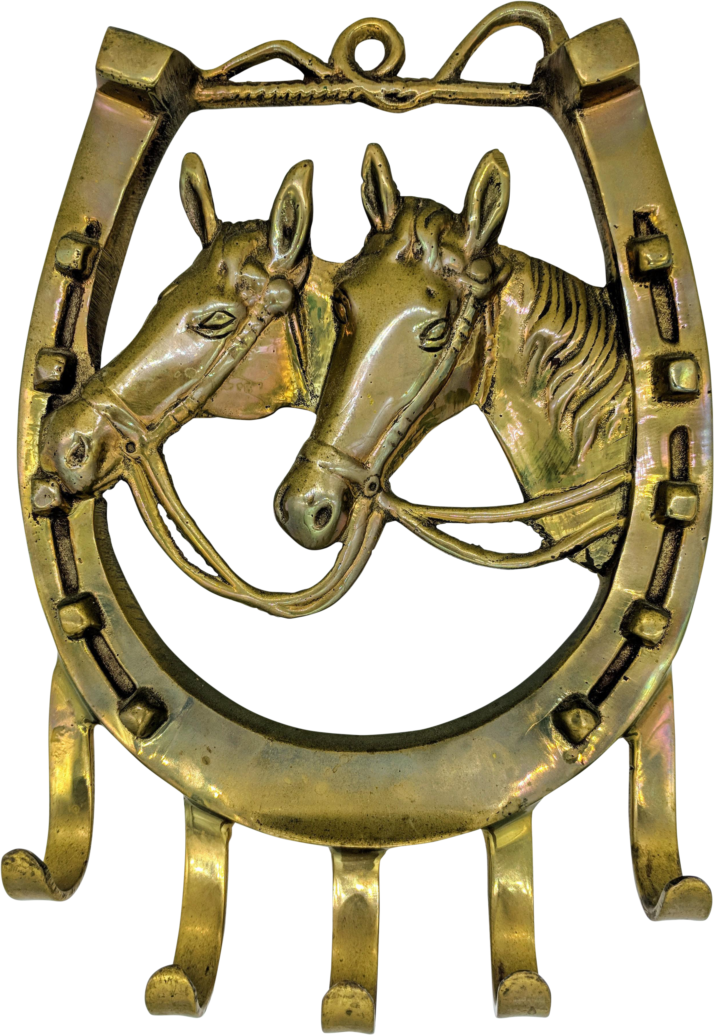 Vintage Brass Horse And Horseshoe Wall Hook On Chairish (2759x3998), Png Download