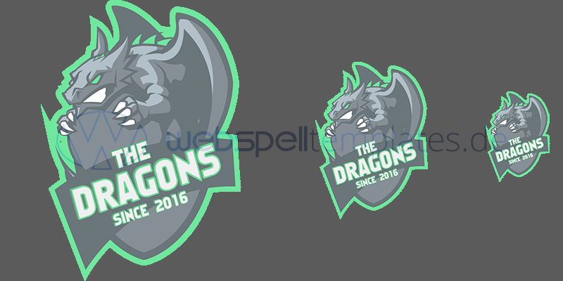 Clan Logo Vector Sizes L037 Mascot Dragon (800x400), Png Download