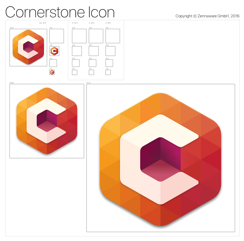 Cornerstone Application Icon In A Variety Of Sizes (844x836), Png Download