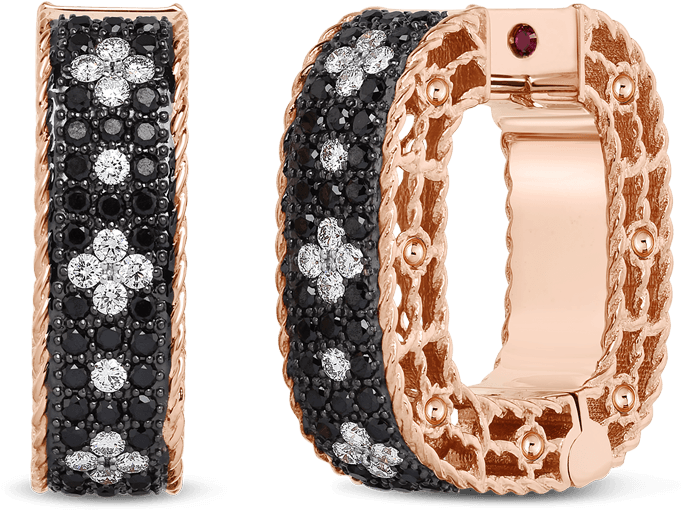 Venetian Princesshoop Earrings With Black And White (1600x1600), Png Download