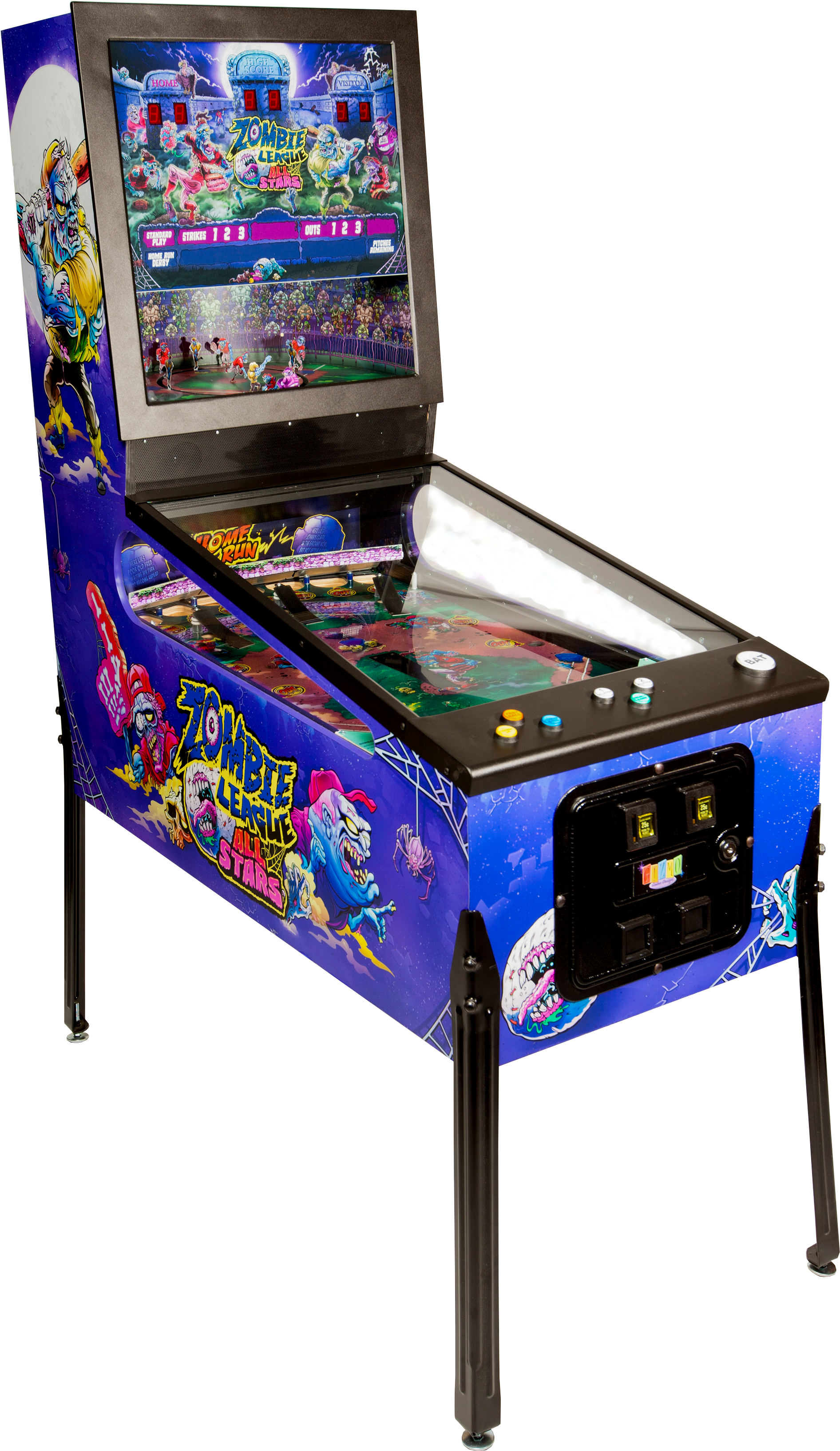 Valley Dynamo Zombie League All Stars Pinball Machine (1892x3266), Png Download
