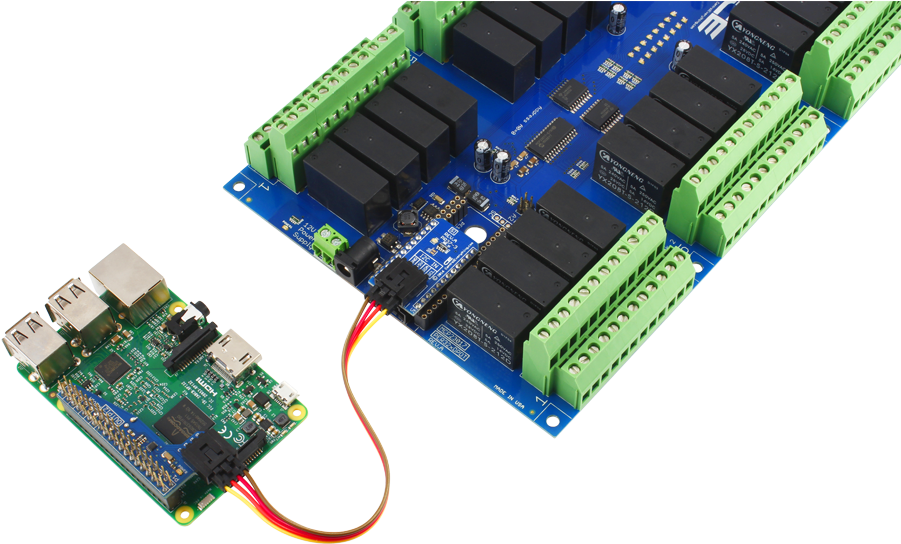 Raspberry Pi 3 Connected To Relay Shield Using I2c (1000x667), Png Download