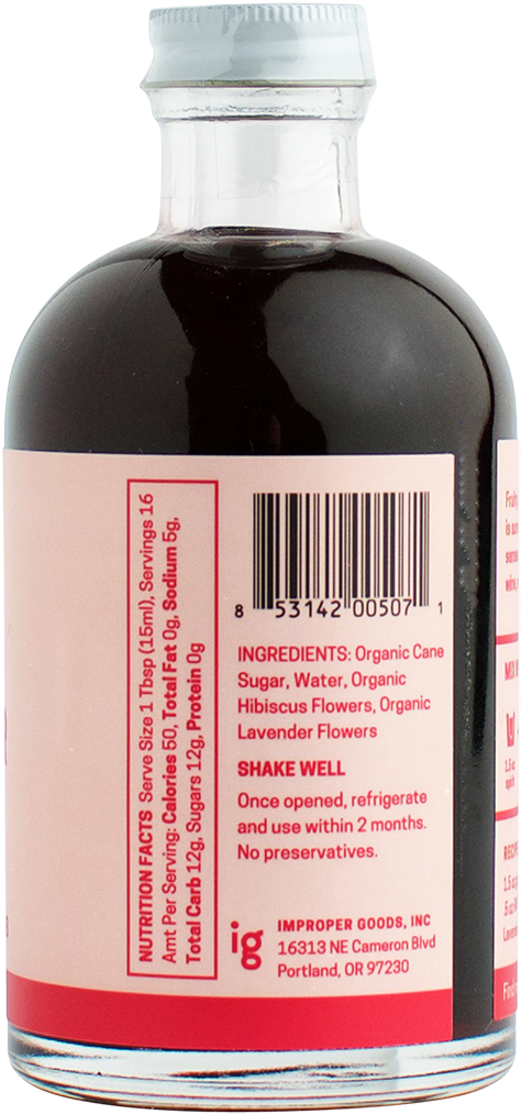Raft Hibiscus Lavender Syrup (1042x1563), Png Download