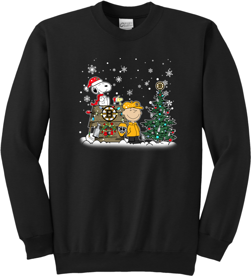 Nhl Boston Bruins Snoopy The Peanuts Movie Christmas (1024x1024), Png Download