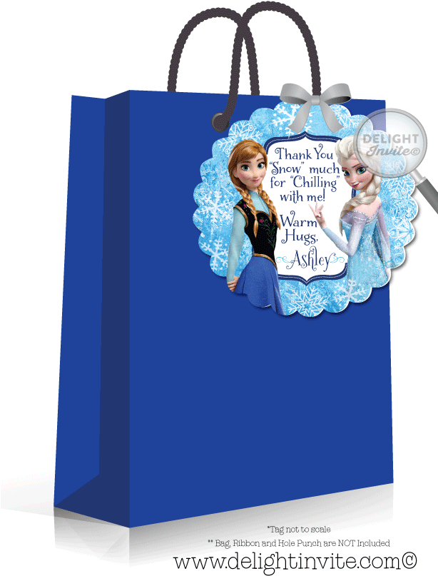 Frozen Elsa And Anna Favor Tag (613x822), Png Download