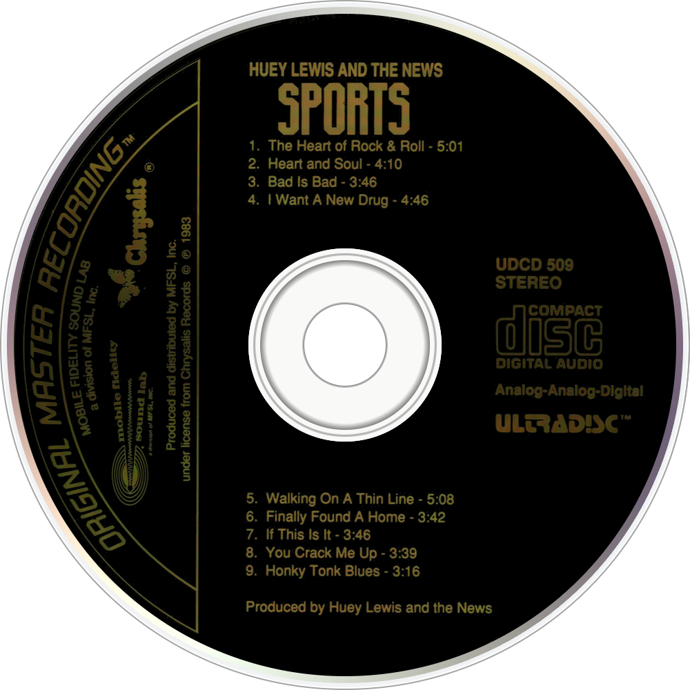 Huey Lewis & The News Sports Cd Disc Image (1000x1000), Png Download