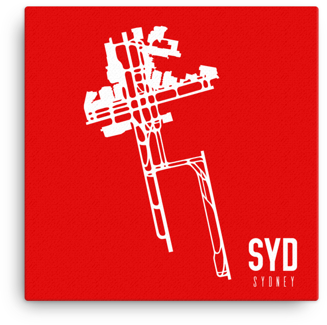Sydney Syd Airport Runway Canvas (1000x1000), Png Download