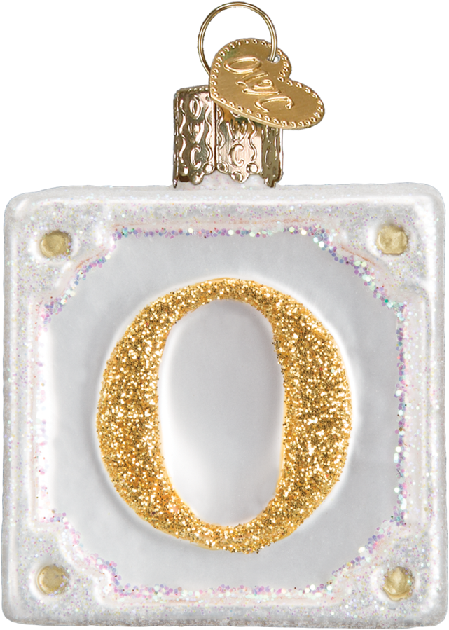 Old World Christmas Joy Block Glass Ornament, Owc-old (1000x1000), Png Download