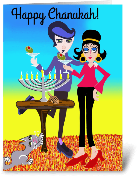 Happy Chanukah Greeting Card (700x792), Png Download