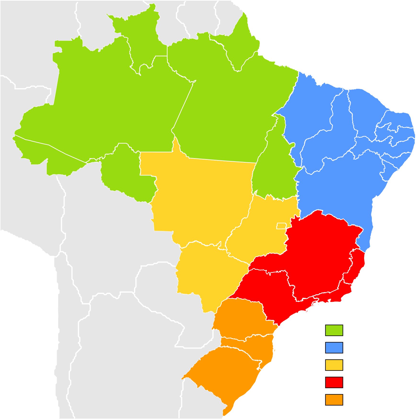 About 80 Percent Of All Brazilians Live Within Two (2000x1762), Png Download