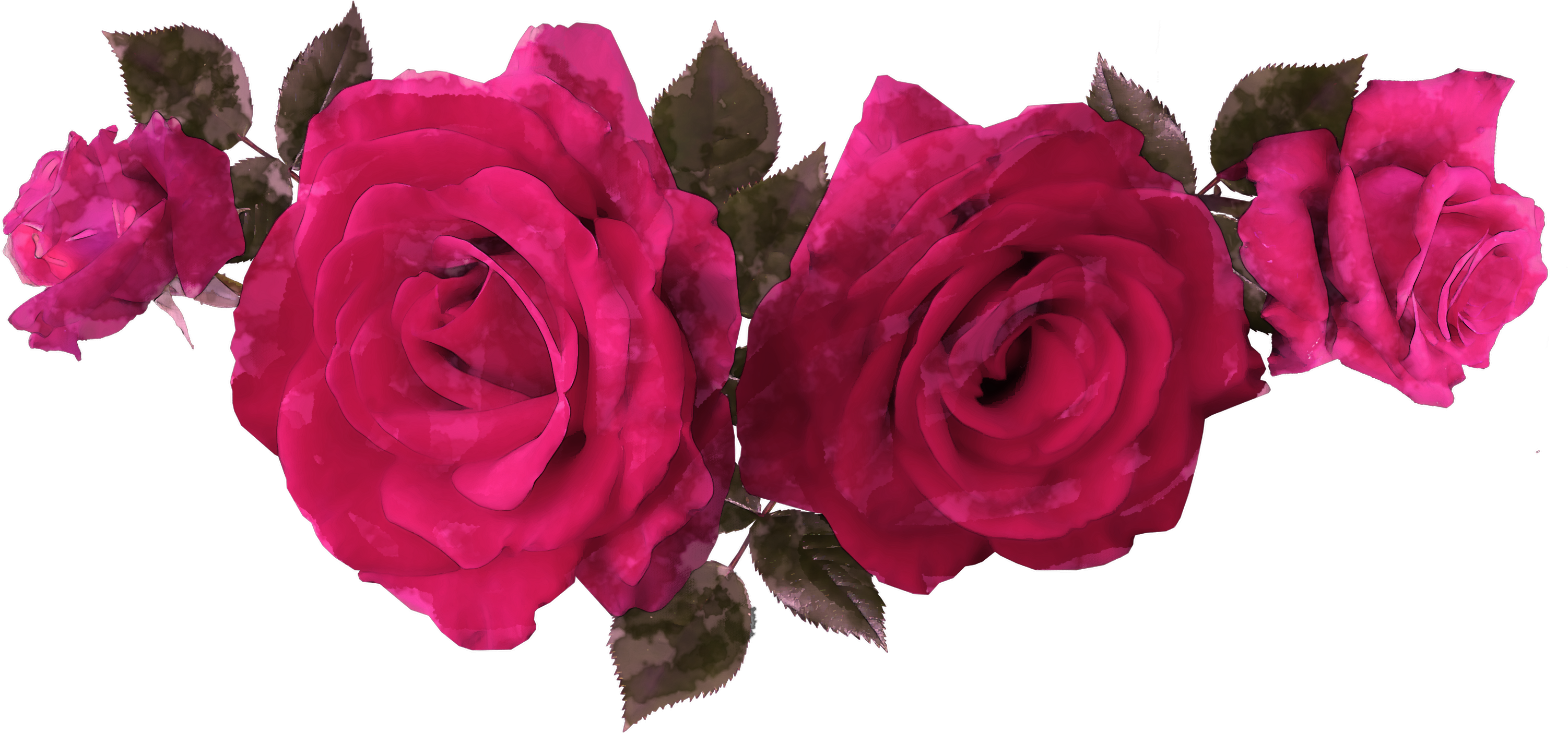 Free Watercolor Rose Flowers (4000x2880), Png Download