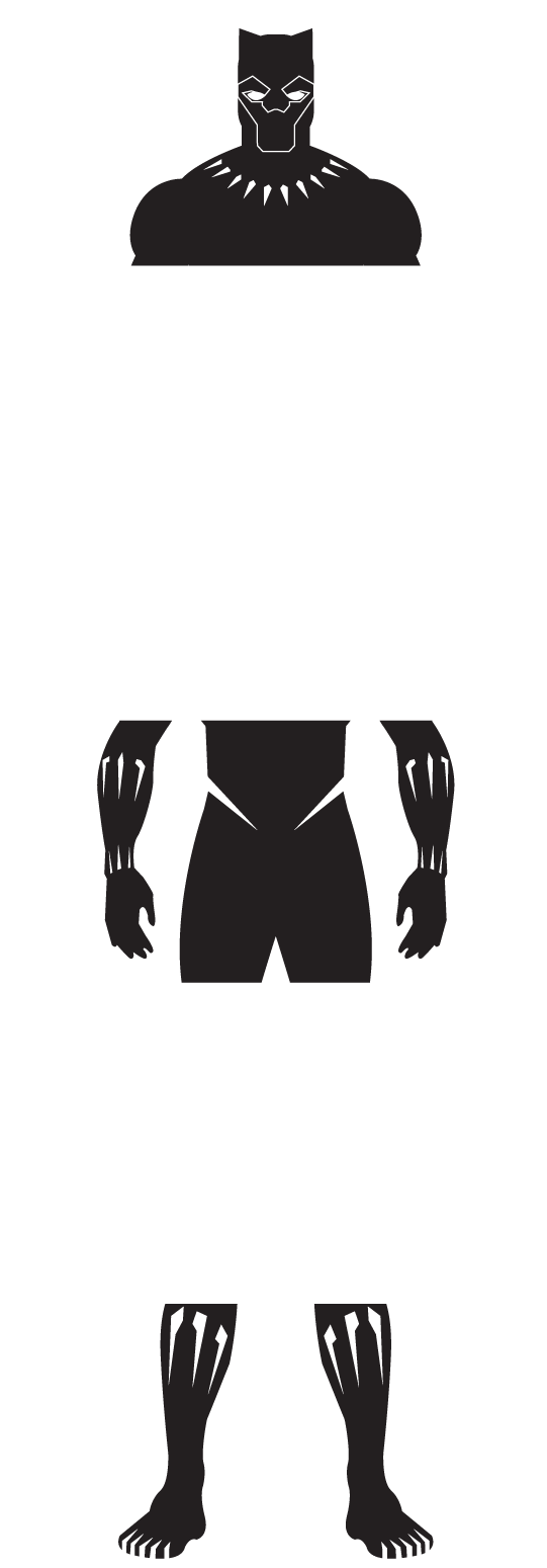 Black Panther Comic Silhouettes Png Free Printable (560x1818), Png Download