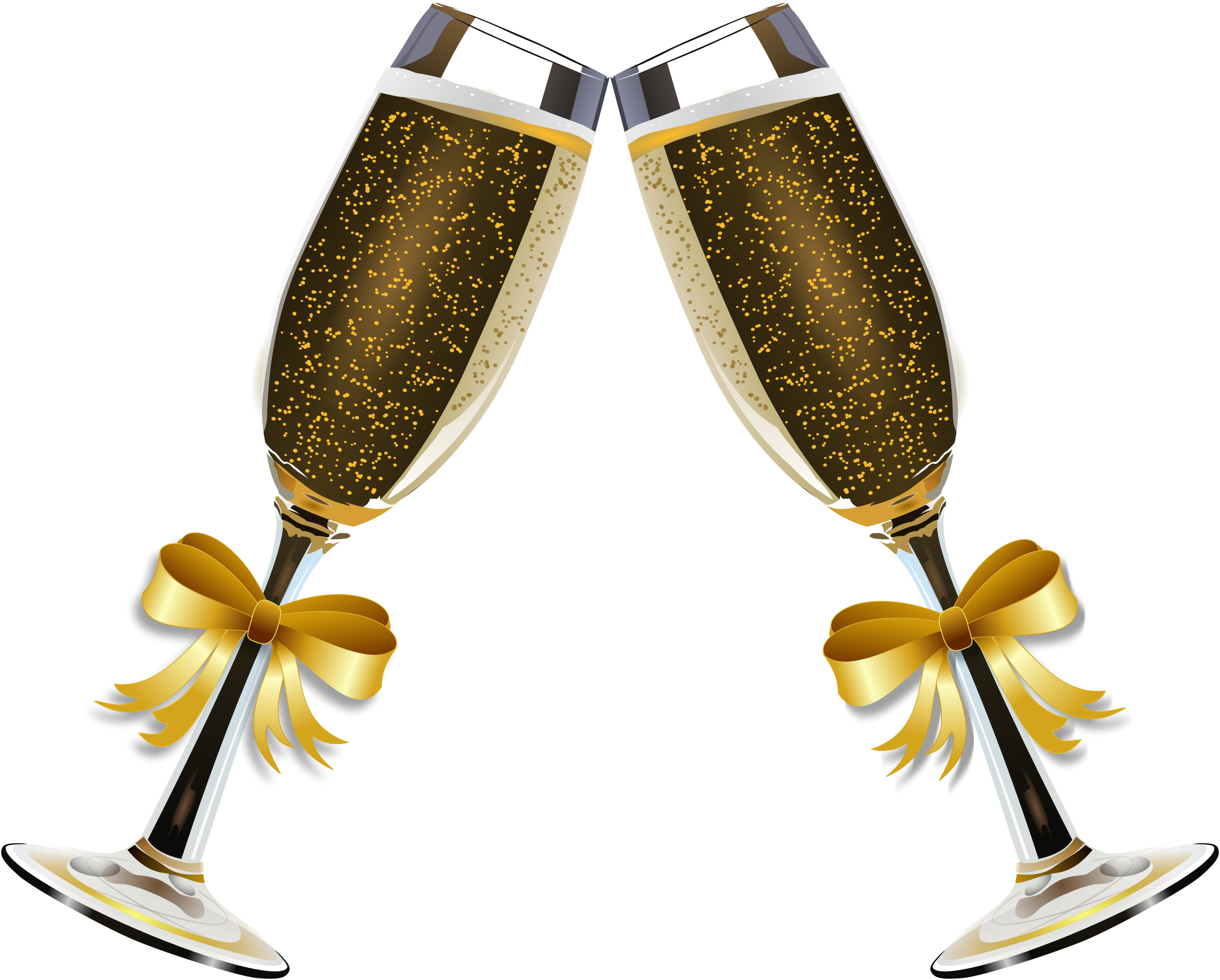Wedding Png Pic - Gold Wine Glass Clip Art (2400x1928), Png Download