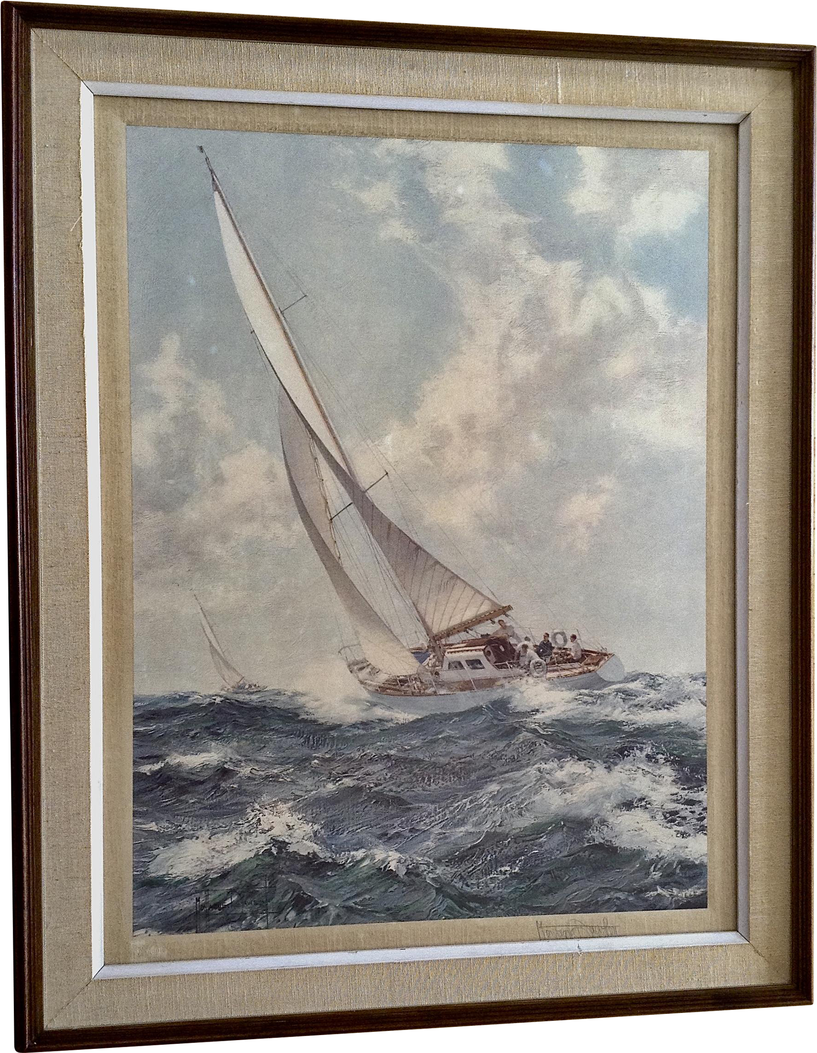 Montague Dawson Print, Yacht Race Seascape Sailboats - Sailing Ship (2048x2048), Png Download
