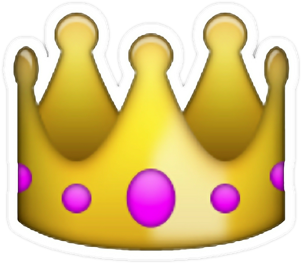 Tumblr Transparent Stickers - Crown Emoji Png (375x360), Png Download