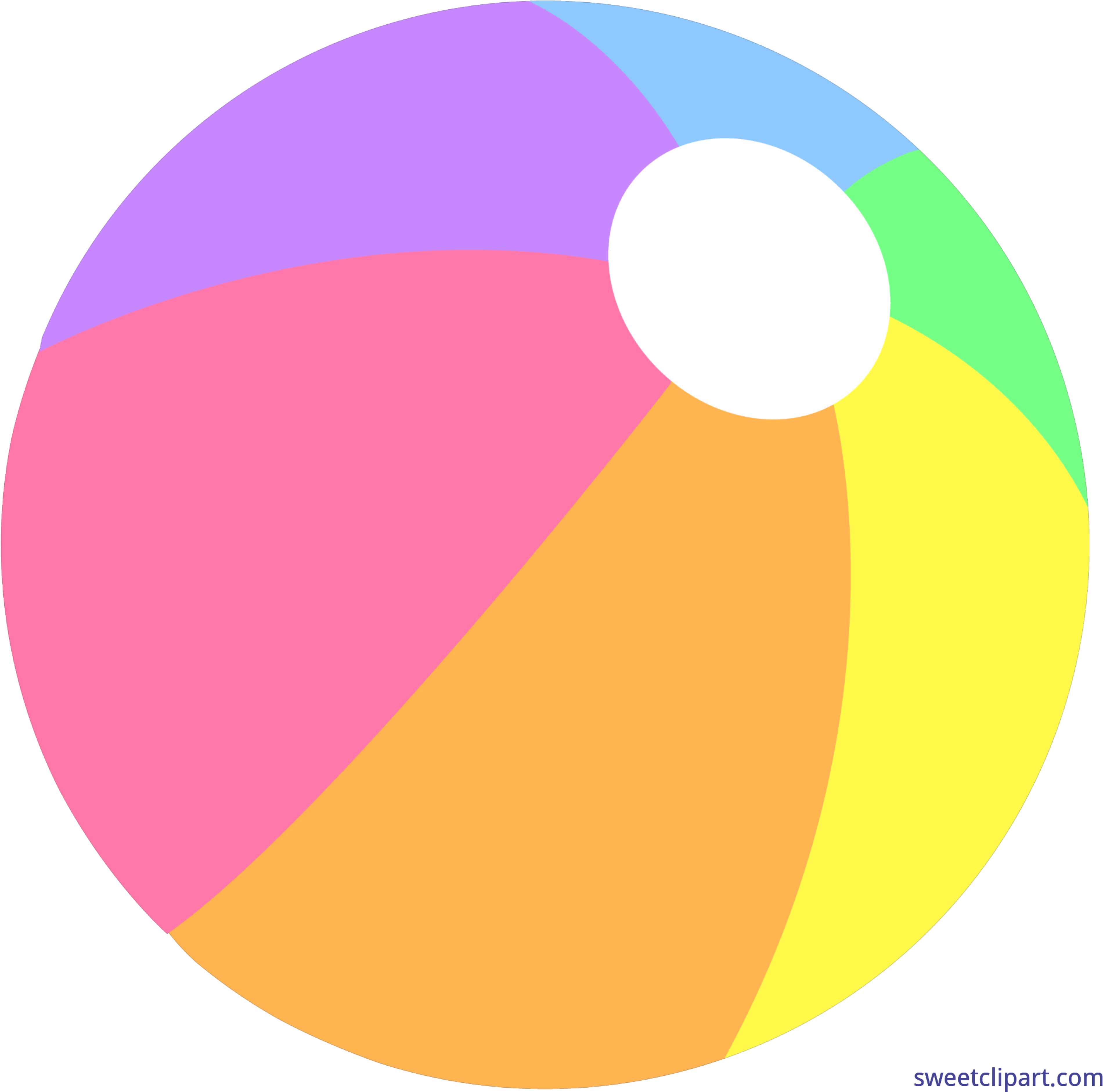 High Resolution Watercolor Circle Clipart Pastel Colors - Beach Ball Clipart (3809x3800), Png Download