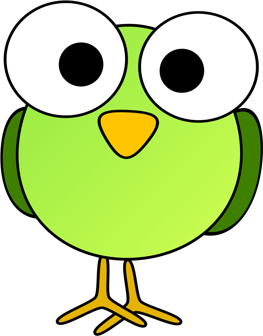 Bluebird Clipart Green Bird Pencil And In Color Bluebird - Big Eyed Cartoon Animals (1137x1200), Png Download