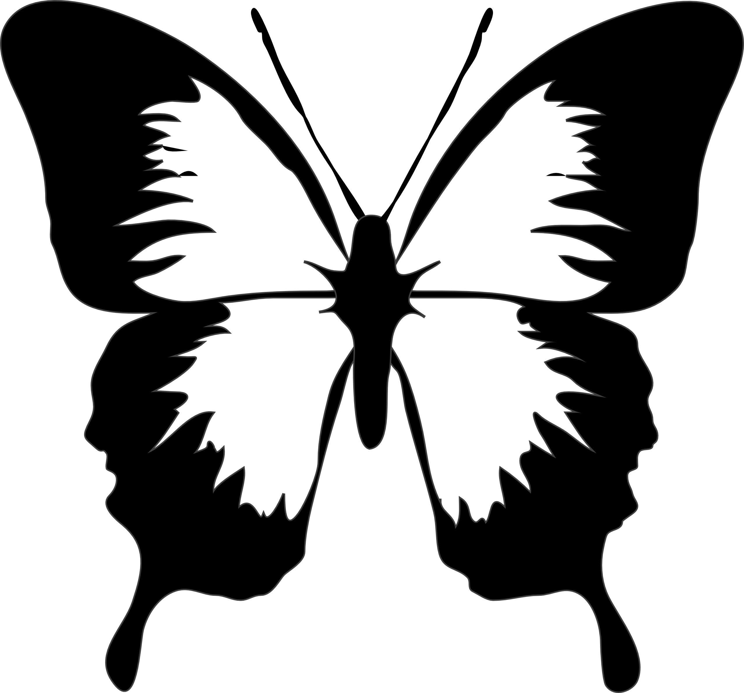 Butterfly - Wings - Clipart - Butterfly Clipart Black And White (600x559), Png Download