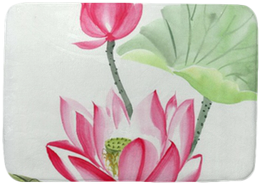 Watercolor Painting Of Pink Lotus Flower Bath Mat • - Buddhism Day By Day: Wisdom For Modern Life [book] (400x400), Png Download