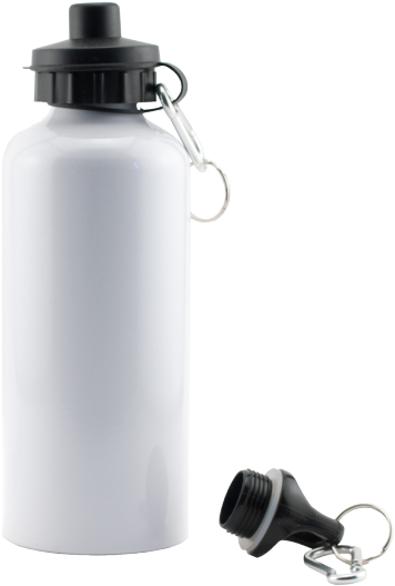 White Aluminum Water Bottle - White Sublimation Water Bottle (500x588), Png Download