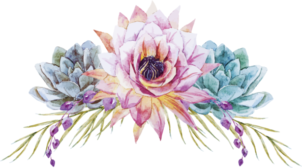 Wedding Bands Png - Watercolor Floral Vector Png (594x330), Png Download