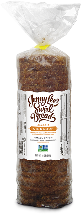 Jenny Lee Cinnamon Swirl Bread - Jenny Lee Gourmet Cinnamon Raisin Swirl Bread (1.3 (304x724), Png Download