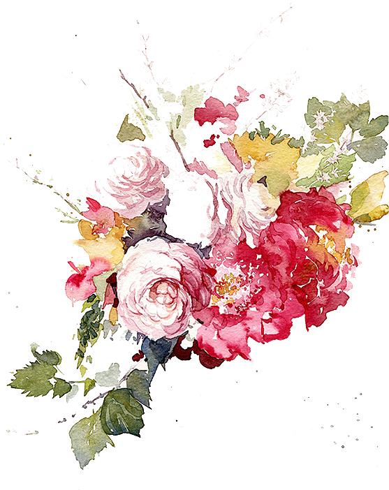 Watercolor Painting Garden Roses Flower Floral Design - Watercolor Roses Pintign (606x725), Png Download