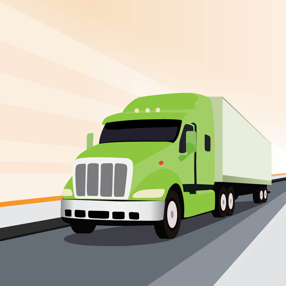 Vector Illustration Green Truck - Green Truck Vector (1001x1001), Png Download