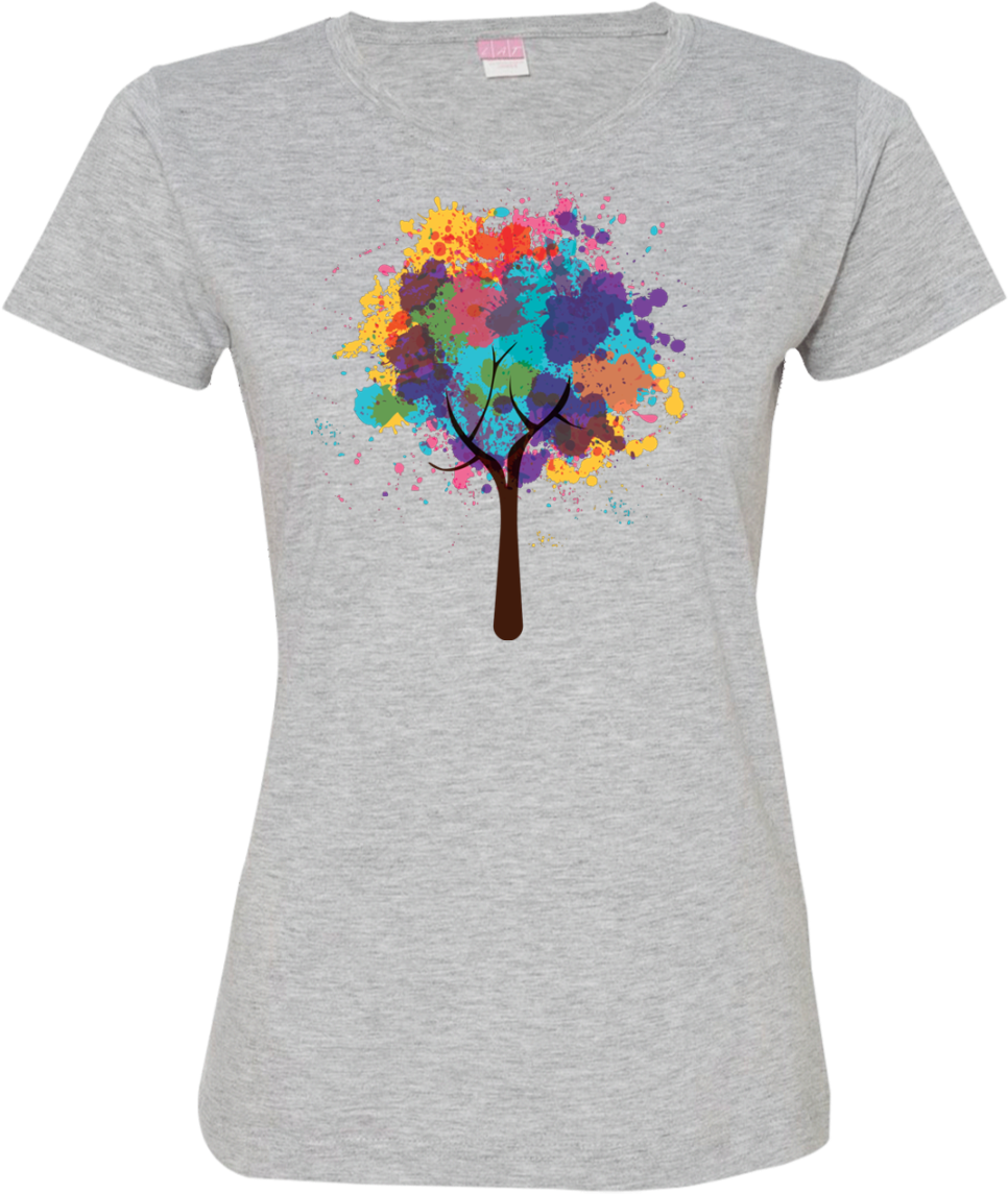 Watercolor Tree Ladies T Shirt - American Dog Ladies’ Premium T-shirt (1155x1155), Png Download
