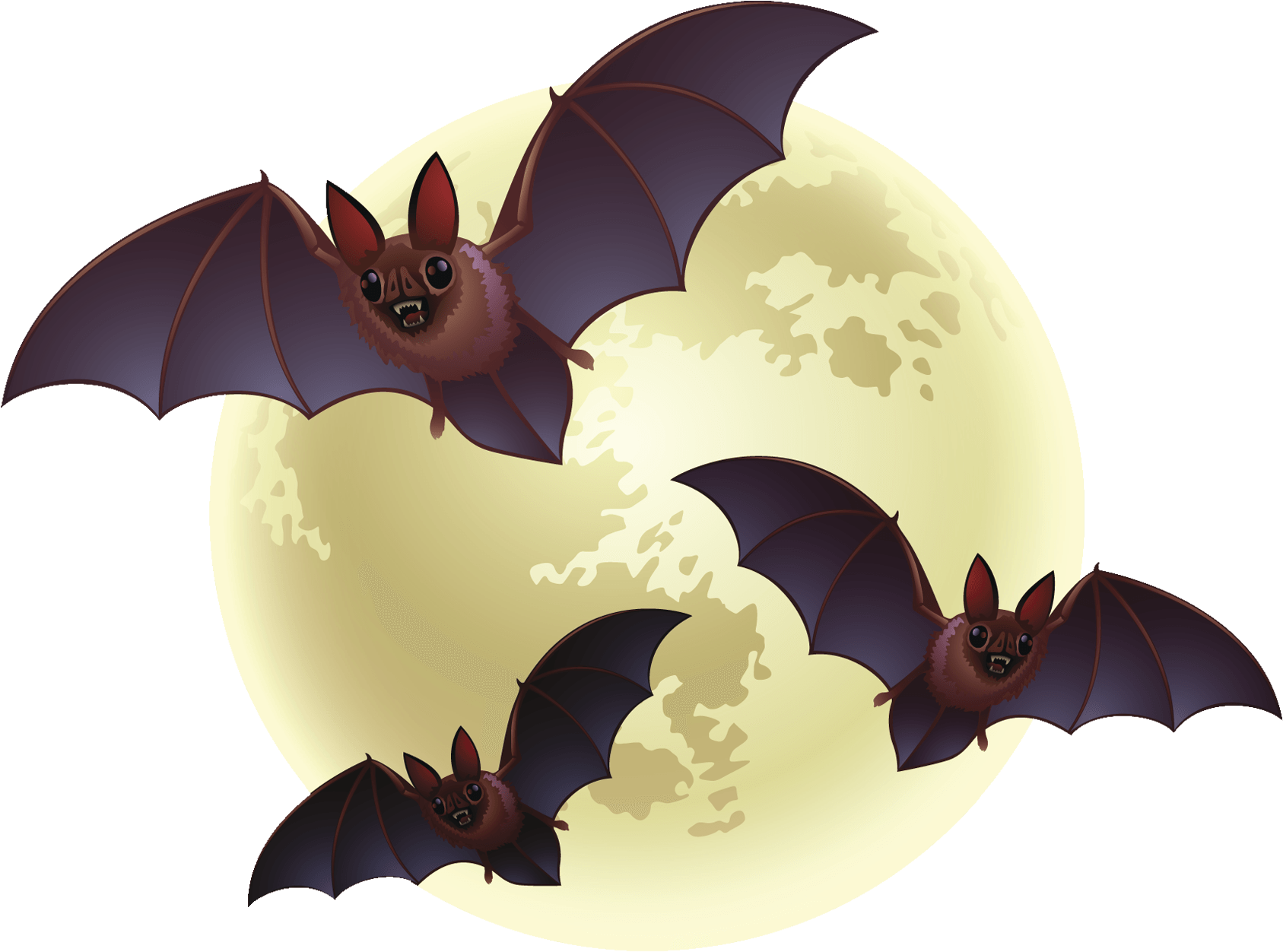 Creepy Bats Halloween - Transparent Halloween Png (1750x1308), Png Download