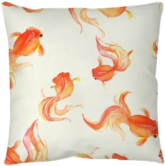 Seamless Background With Hand Drawn Goldfish - Goldfish Watercolor (400x400), Png Download