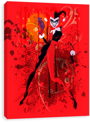 Harley Red Pop - Art Print: Batman: Cartoon Drawing Of Harley Quinn (500x500), Png Download