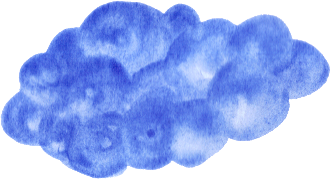 Watercolor Clouds Transparent - Blue Watercolor Png Purple (1300x796), Png Download