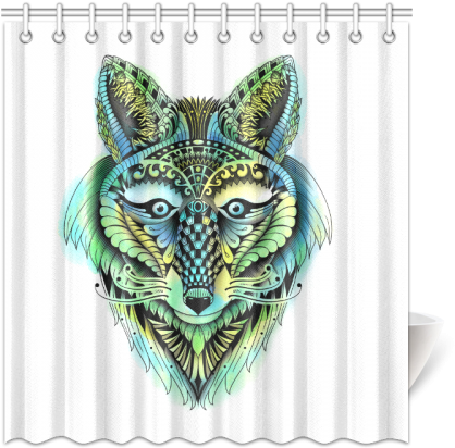 Water Color Ornate Foxy Wolf Head Ornate Drawing Shower - Ornate Foxy Wolf Samsung Galaxy S5 Slim Case By Zandiepants (500x500), Png Download