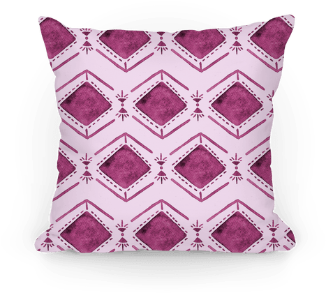 Pink Watercolor Tribal Pattern Pillow - Throw Pillow (484x484), Png Download