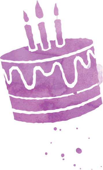Purple Birthday Cake Png (357x589), Png Download