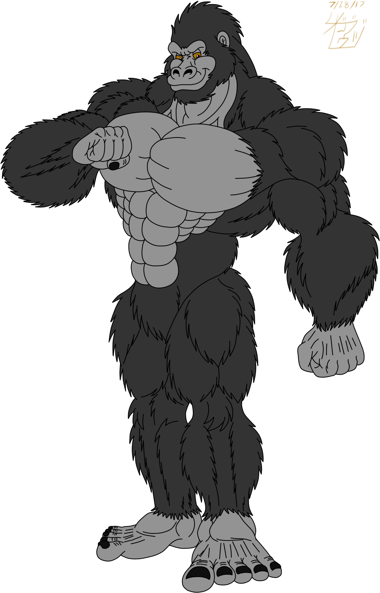 Zgrooz Gorilla - Muscular Gorilla Png (1300x2000), Png Download