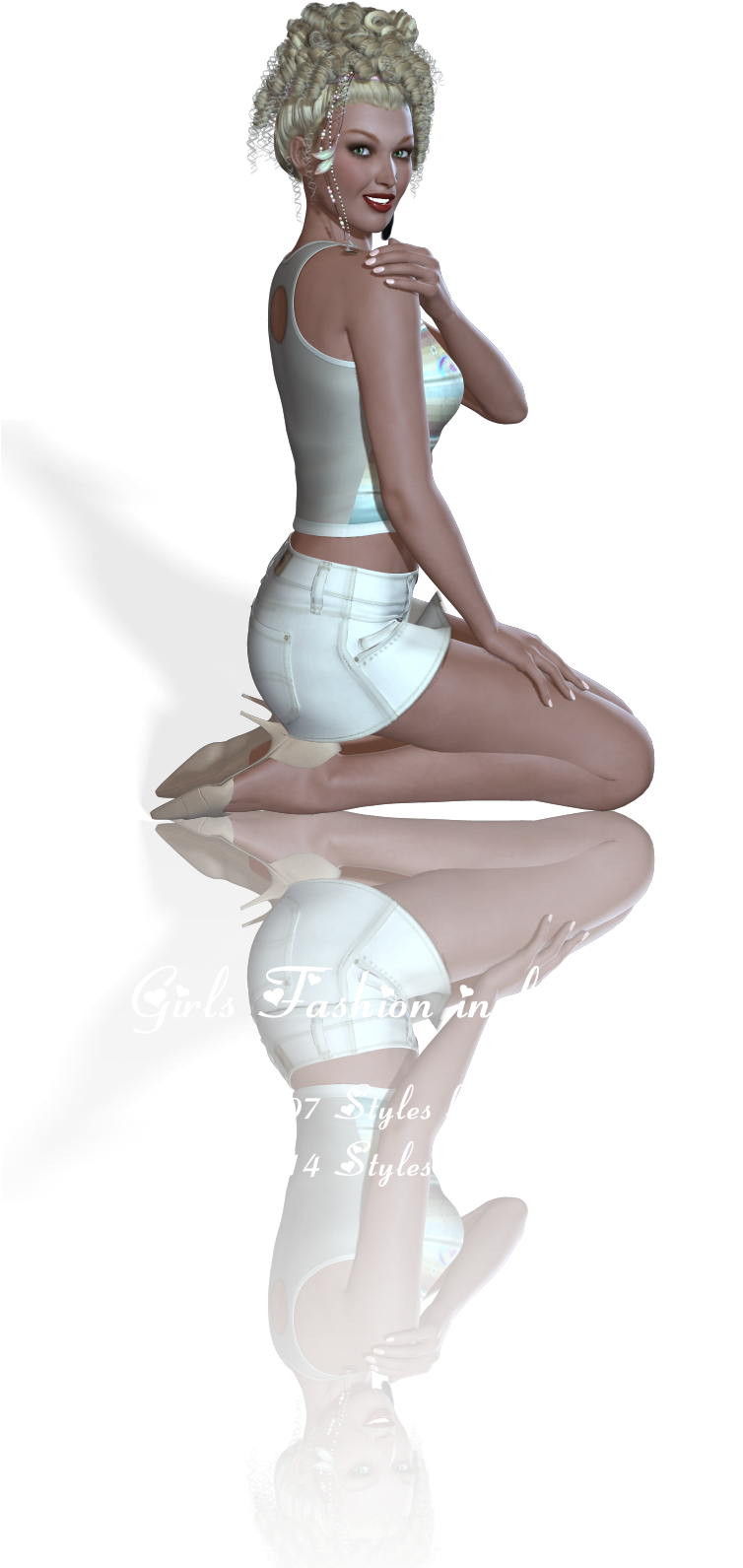 Girls Fashion For - 3d Hot Girls Png (800x1600), Png Download