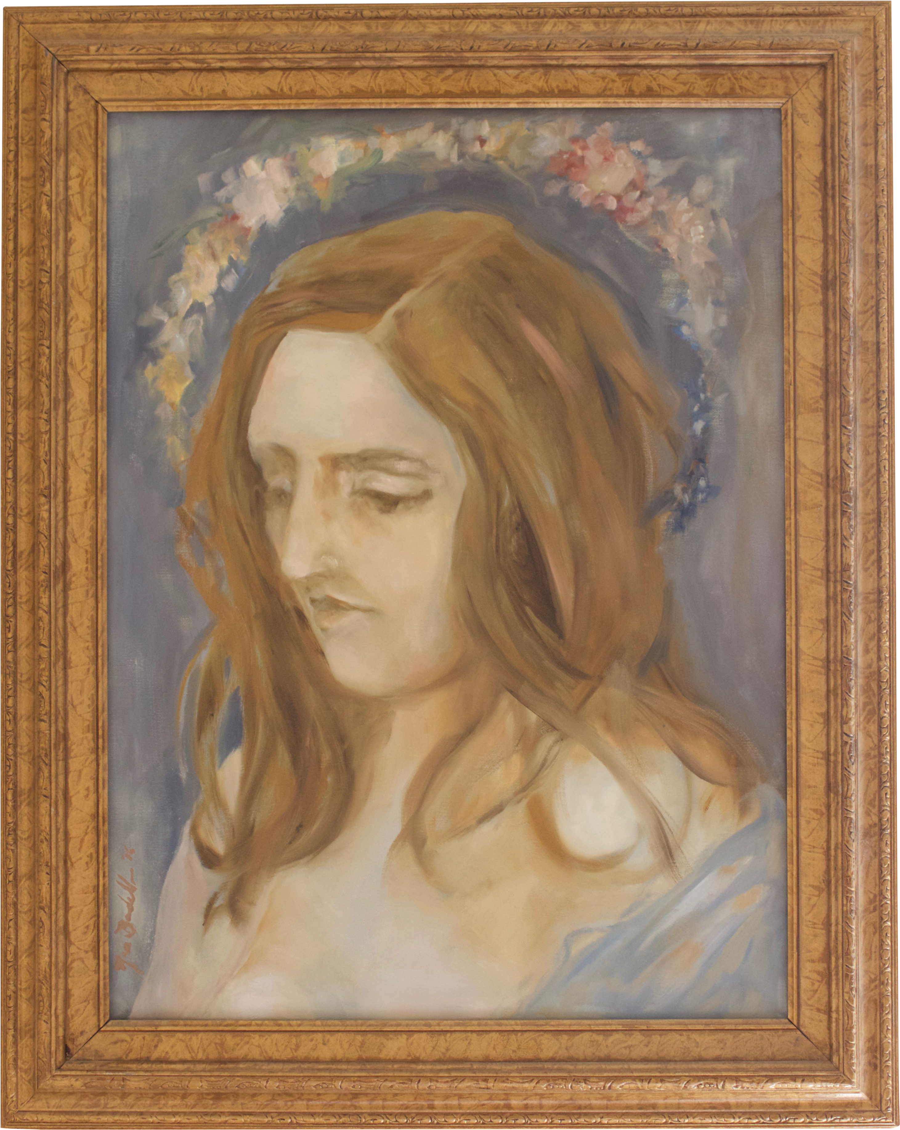 "elizabeth With A Flower Halo" Painting On Chairish - Portrait (3246x4074), Png Download