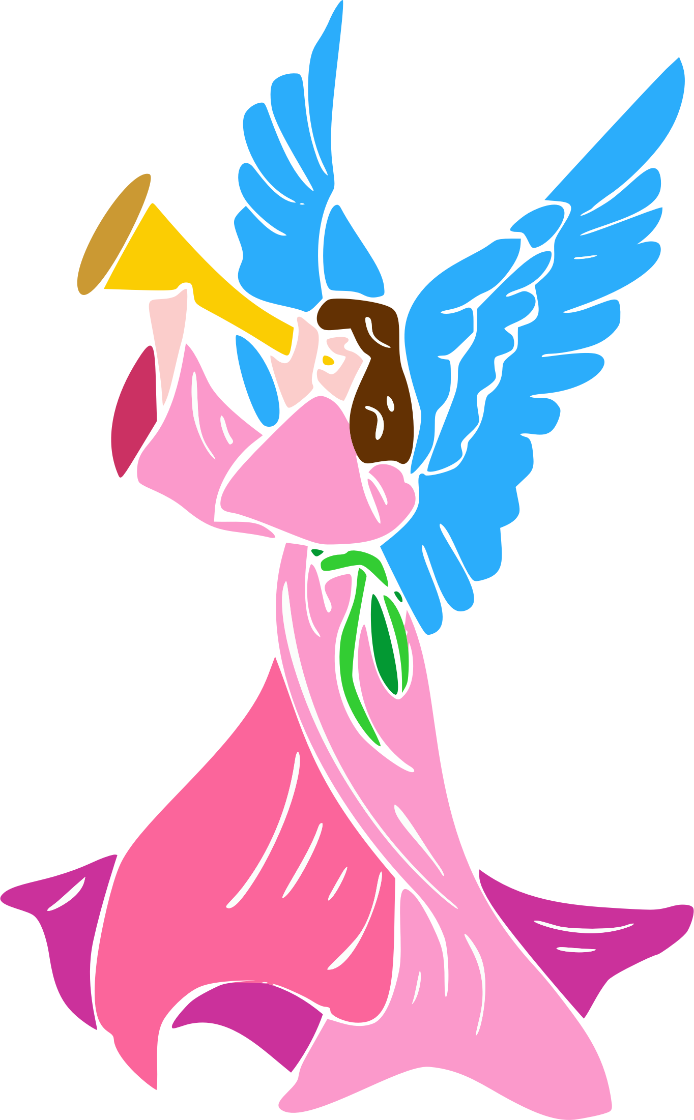 This Free Icons Png Design Of Angel Blowing Horn (1364x2202), Png Download