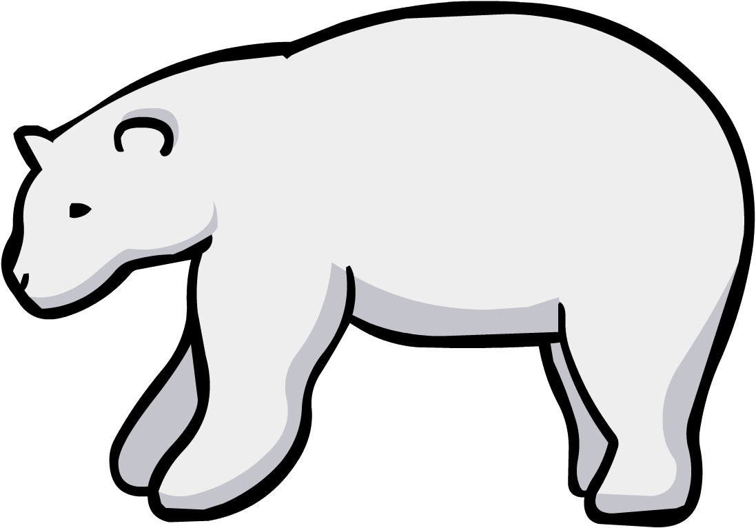 Mission 5 Polar Bear - Oso Polar Blanco Y Negro (1097x766), Png Download