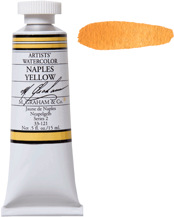 Watercolor Naples Yellow121 - M Graham Nickel Azo Yellow (405x500), Png Download