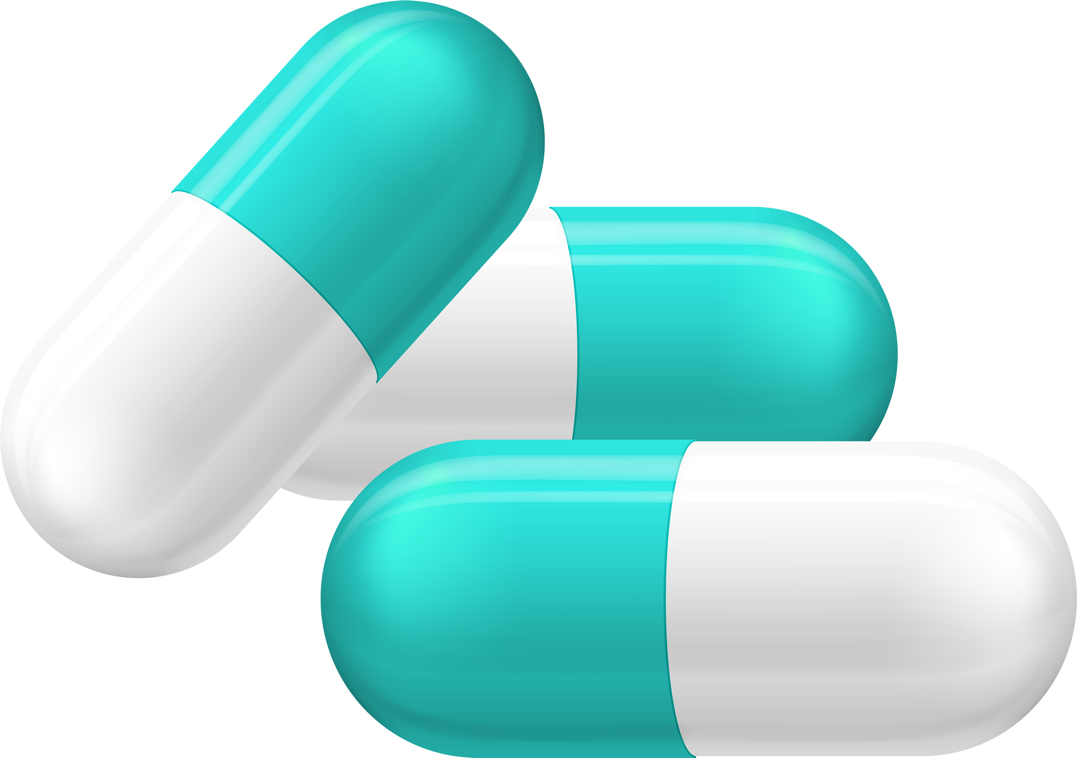 White And Blue Pill Capsules Png Clipart - Transparent Pills Clipart (3500x2464), Png Download