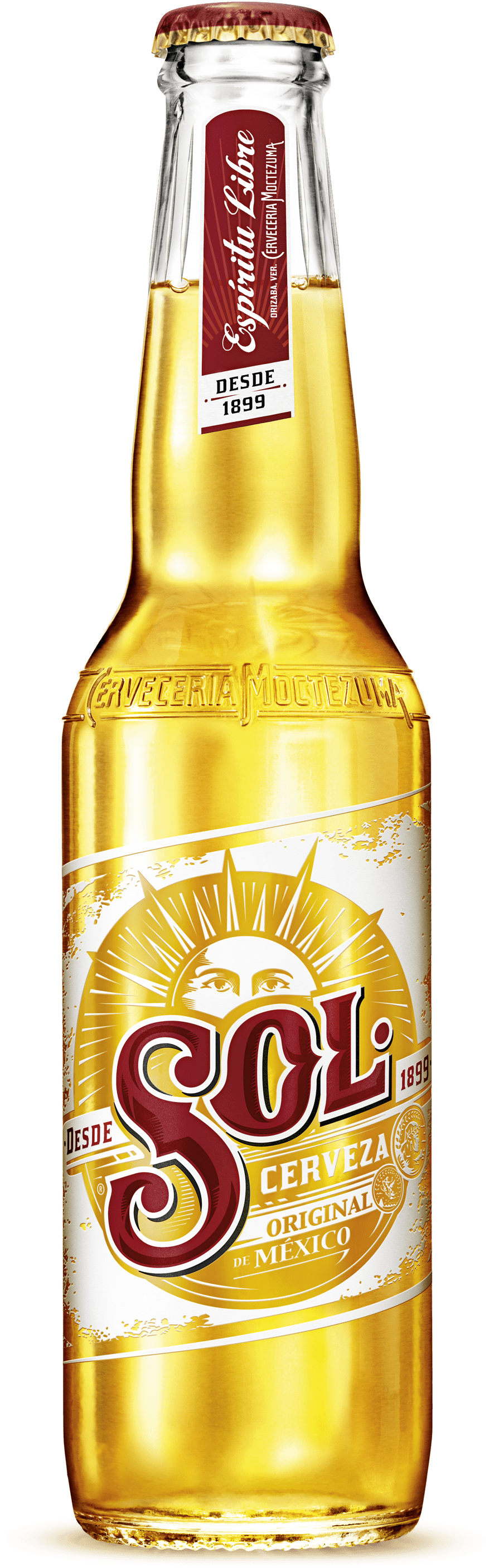 Sol Beer Bottle - Sol Cerveza (876x2953), Png Download