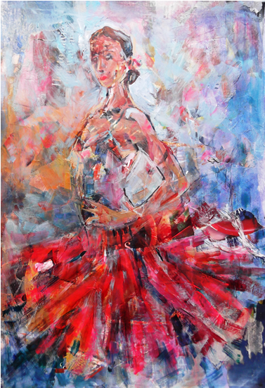 Flamenco Dancer In Red Dress - Dance (550x550), Png Download