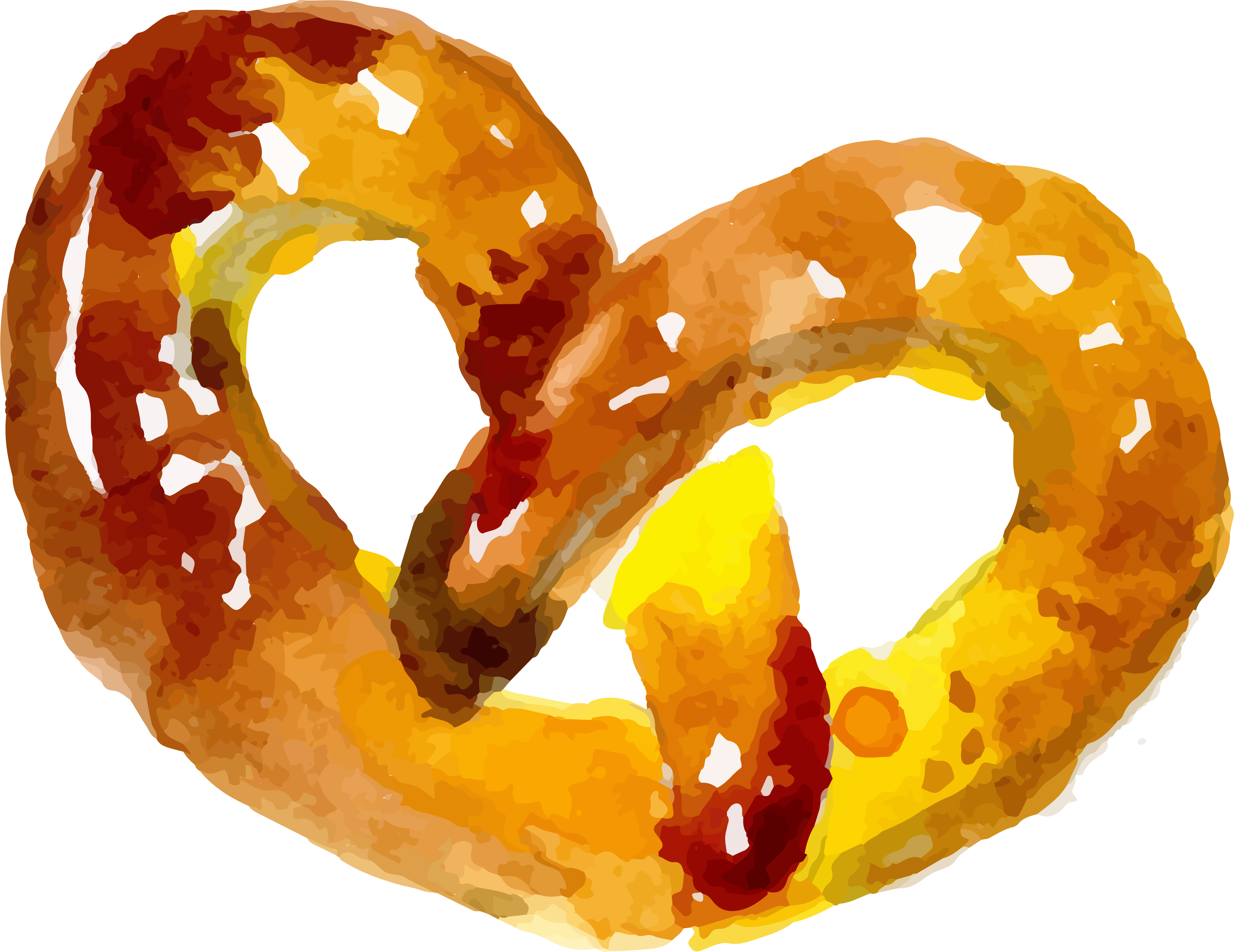 Bread Watercolor Painting Pretzel - Watercolor Pretzel (3999x3085), Png Download