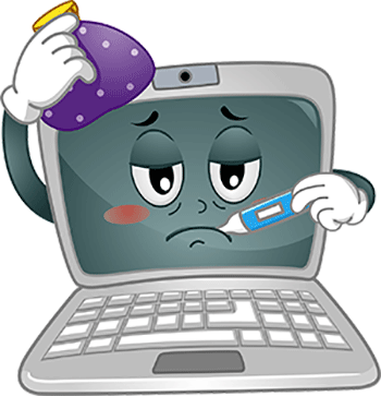 Keep Your Computer Healthy - Sick Laptop (350x363), Png Download