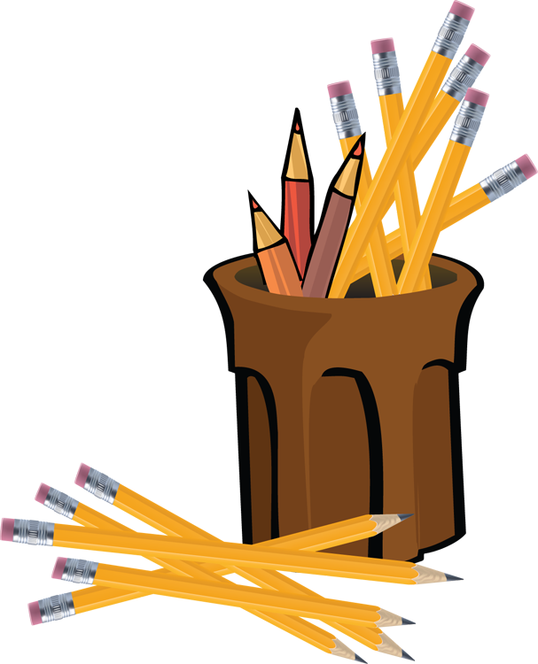 We Miss You, Chan - Cup Of Pencils Clip Art (607x750), Png Download
